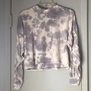 Tie dye long sleeve crop top